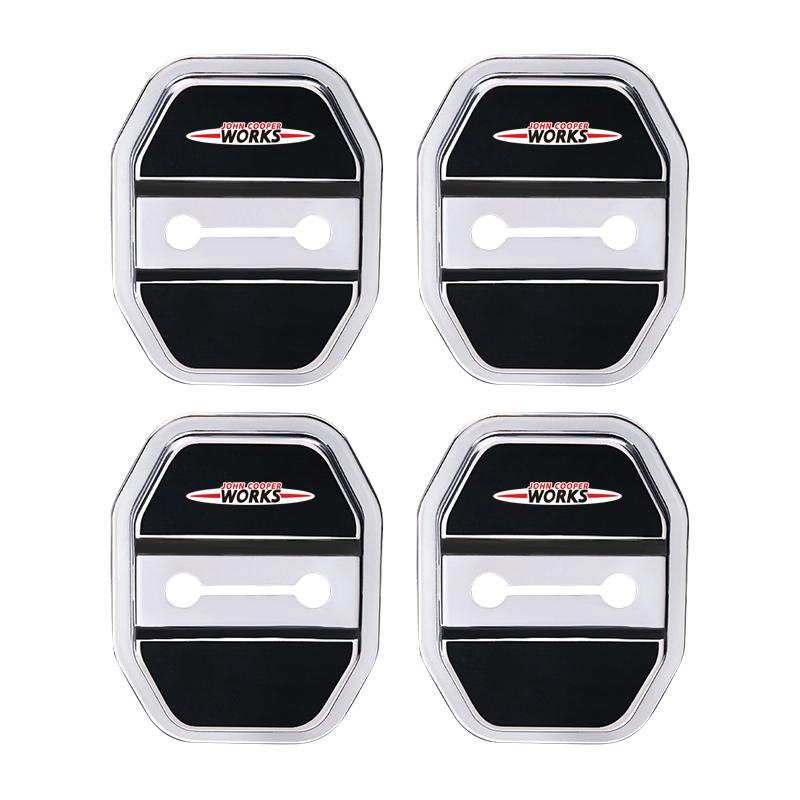 4Pcs Silicone Car Door Lock Buckle Protector Cover Accessories For MINI Cooper S Works JCW R55 R56 R50 R53 R60 R61 F54 F55 F56