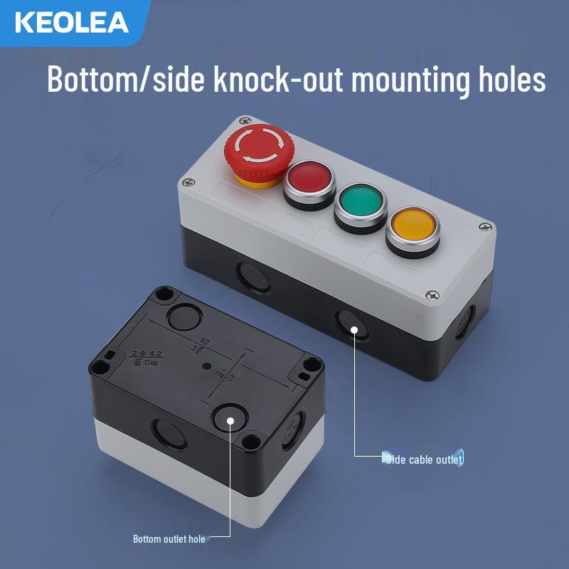 KEOLEA Водонепроницаемая кнопка аварийной остановки и запуска, Промышленная кнопка управления с самовозвратом