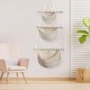 1PC Over The Door Organiser 3 Tier Hanging Organiser Wall Rope Wall Basket Wall Mounted Cotton Rope Home Decor Two Colours