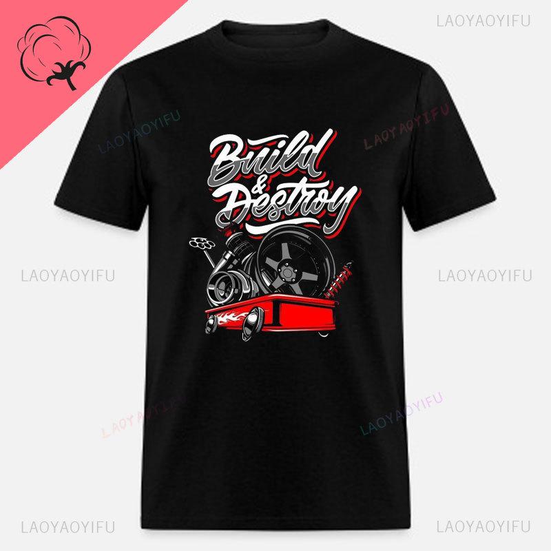 New Boost Turbo Engine Printing TShirt Car Parts Funny Mechanic Cotton Teemen 2024 Summer Fashion Top Personality Mans Clothing