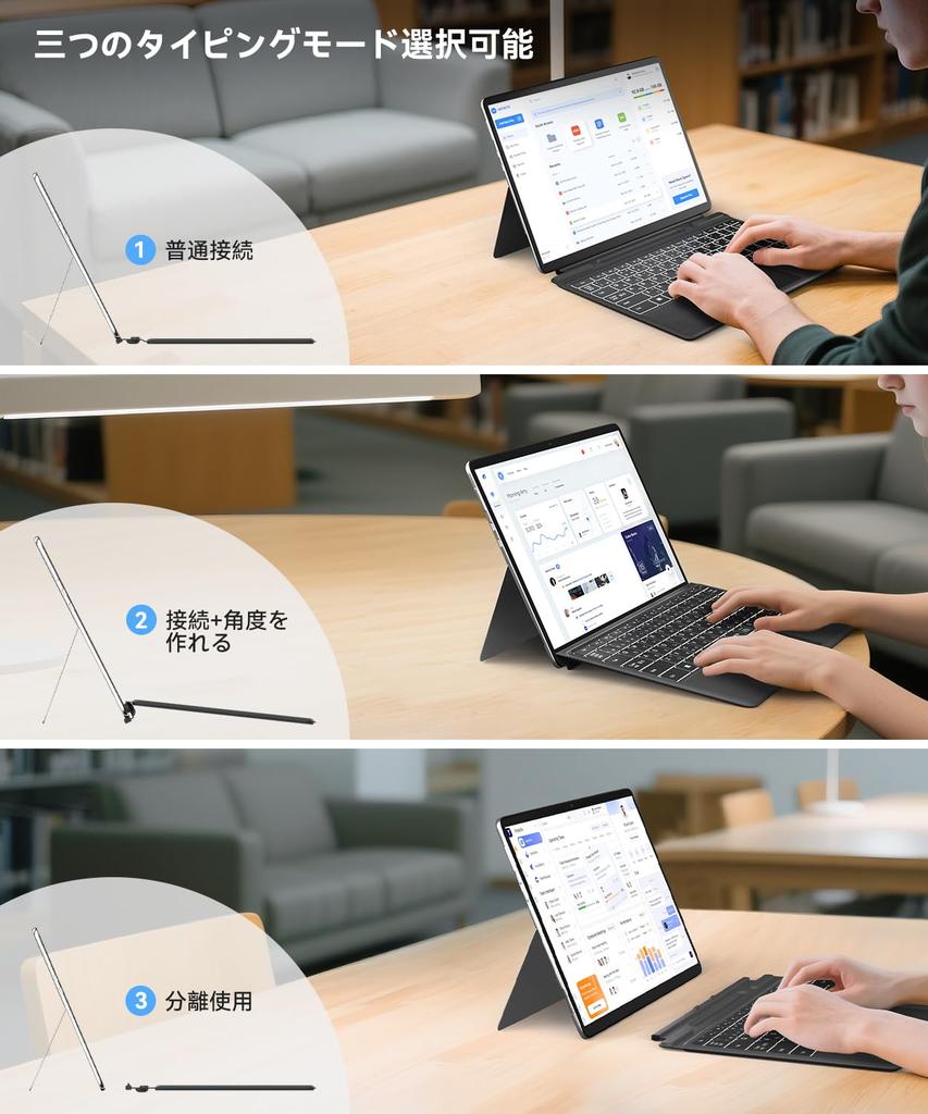 Клавиатура Omikamo Surface Pro, Совместима с Surface Pro 8/9/10/X/11, Японская раскладка стандарта JIS, Bluetooth 5.3, с тачпадом, 2 слота для хранения стилусов