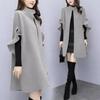 2024 Women's Plus Size Red Woolen A-Line Cape Coat for Spring, Autumn, and Winter