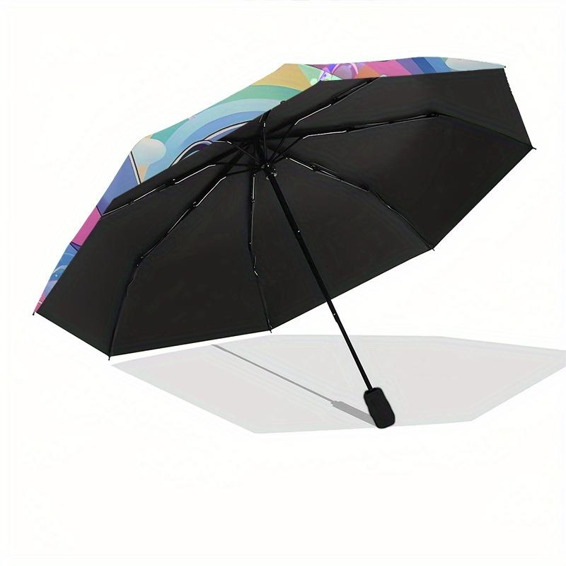 Disney Stitch,Rainbow,Fantasy Manual Opening and Closing Umbrella, 24-Rib Reinforced Folding Design, Lightweight