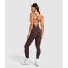 Gymshark Strappy All In One Полная длина Heritage Brown B9a1r Ncnz