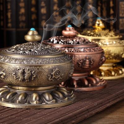 Курильница для благовоний, буддизм, держатель Будды, курильница из сандалового дерева, металлическое украшение для дома