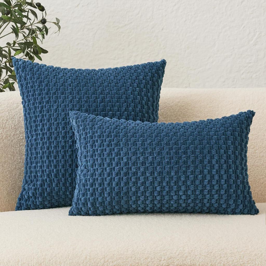 Новая вельветовая наволочка, наволочка для подушки, трехмерная подушка с пузырьками, клетчатая наволочка, спинка для дивана