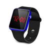 WristWatch Mirror Face Digital Silicone Band Sport Clock Watch Square Metal Red LED Frame Watches  Accessories