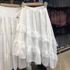 Французская серая кружевная юбка-торт, юбка средней и длинной длины, женская юбка нестандартной формы, модная юбка Harajuku высокого класса