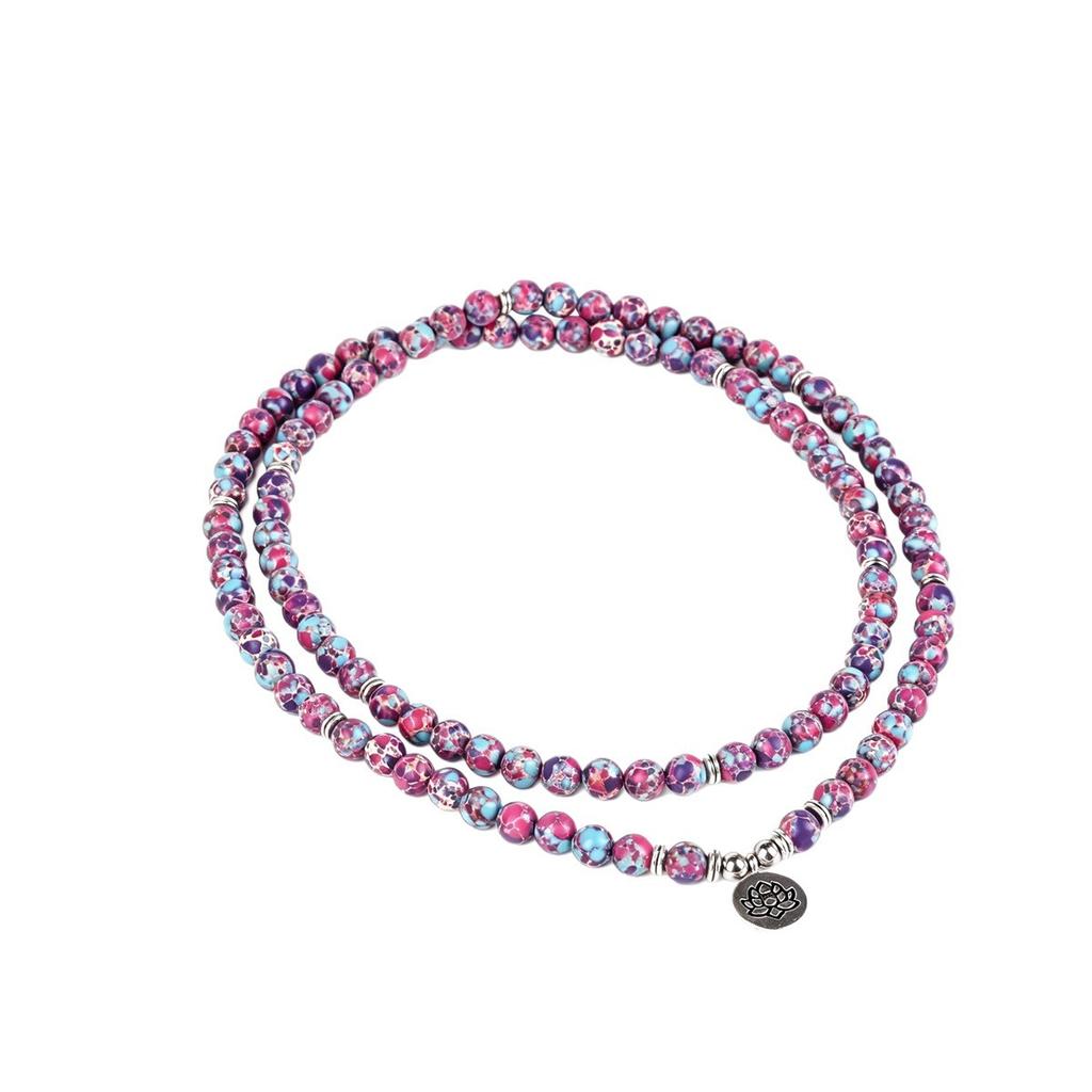 New product jewelry handmade beaded stone necklace European and American purple agate pendant necklace beaded
