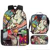 Chainsaw Man Anime Peripheral Backpack Set, Lightweight Large‑Capacity School Bag With Pencil Pouch, Casual Anime Daypack For Middle School Boys Girls