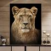 Современная картина на холсте с диким львом, черно-белые постеры с животными и принты, настенная картина для гостиной, домашний декор, без рамки