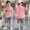 Boys' Short-sleeved Suits, Big Children's Handsome Children's Summer Boys' Casual Two-piece Western-style Children's Clothing