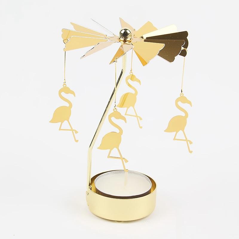 Gol2026 Christmas Tree Snowman Santa Birthday Angel Fairy Spinning Rotating Carousel Candle Holder Tealight Drop Shipping