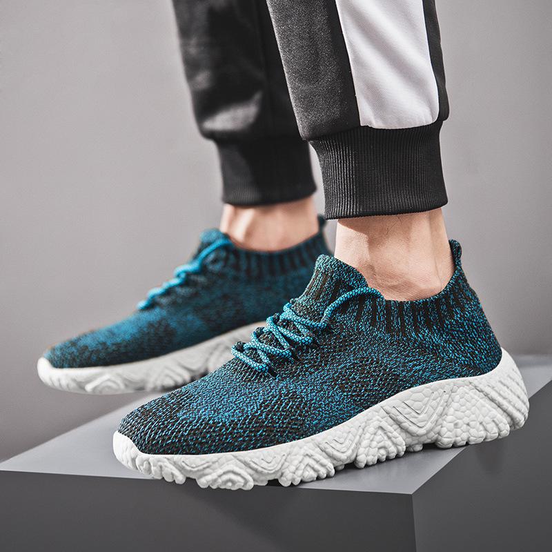 Мужские кроссовки из сетки Flyknit больших размеров - Модные повседневные кроссовки в корейском стиле