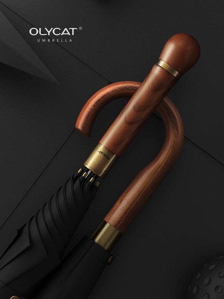 OLYCAT Olika Роскошный Двухслойный Зонт с Длинной Ручкой - Ветроустойчивый, Штормоустойчивый, Большого Размера с Пользовательским Логотипом