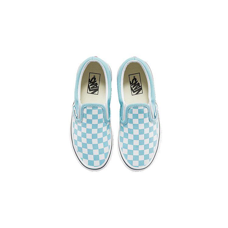 Vans Slip On Checkerboard Kids Low Top Sneakers Blue White For Little Kids VN0A5KXM7TC