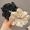 High-end Satin Polka Dot Large Intestine Hair Band Gentle Temperament Ponytail Headrope Fashionable Sweet Versatile Hair Accessories