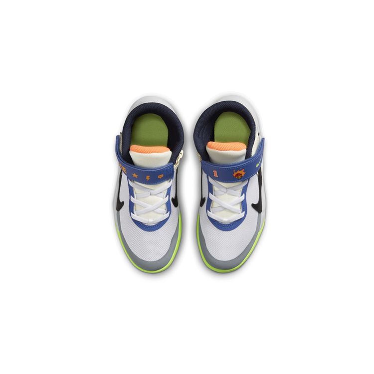 Nike Team Hustle D 10 FlyEase PS Белые разноцветные детские кроссовки Laser-Orange Black FB1881-101