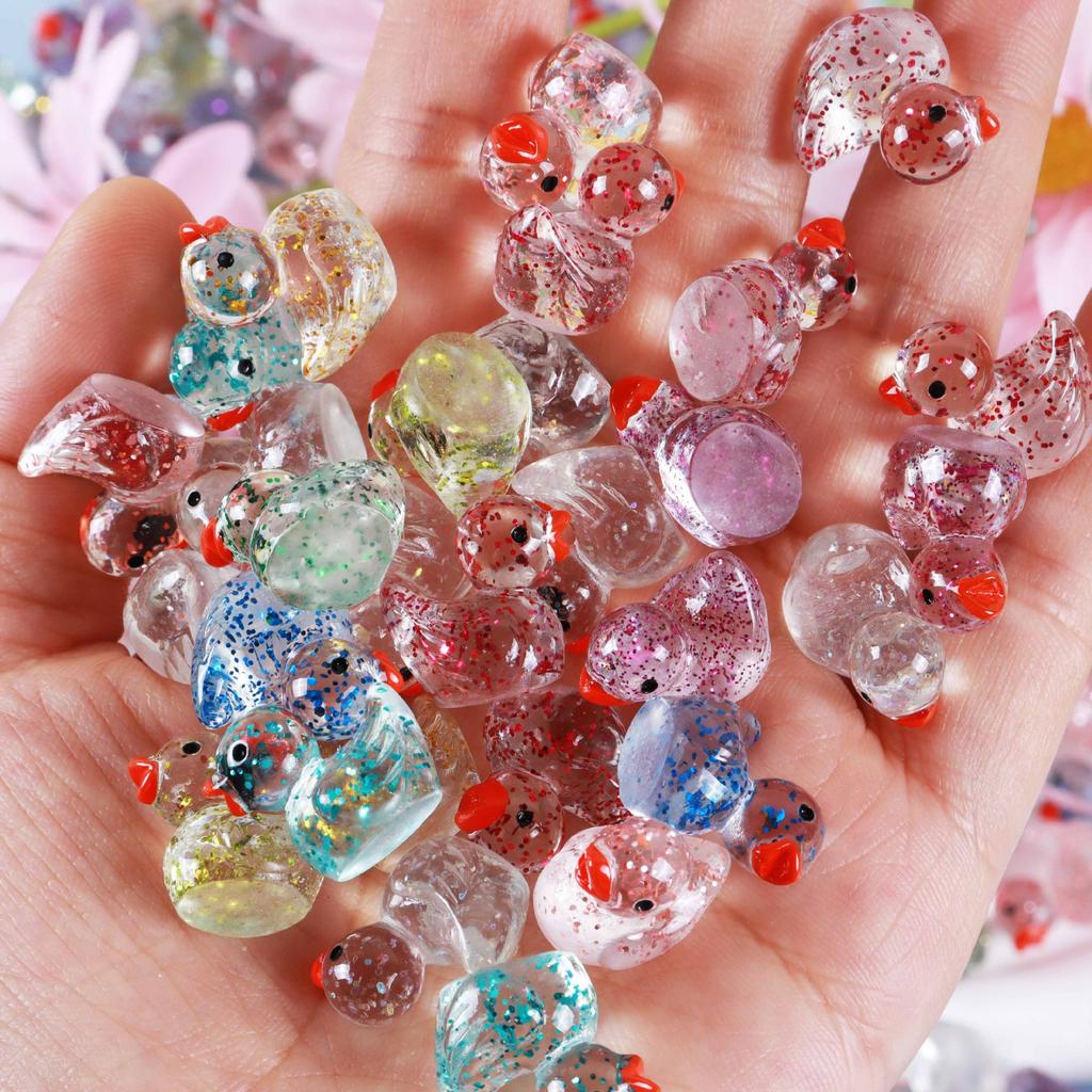 10Pcs Home Decor Luminous Mini Fine Sparkling Ducks Moss Microlandscape Miniature Duck Figurines Fairy Garden Accessories