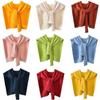 Core Yarn Knitted Shawl Female Spring and Autumn with Shoulder Color with Shoulder Thin Cardigan Summer Knot False Collar Scarf