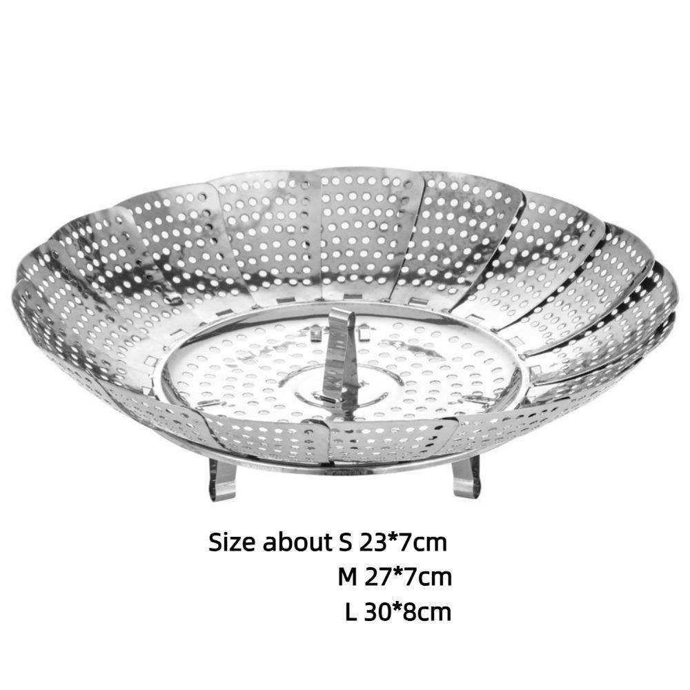 Multifunctional Steamer Rack Stainless Steel Steamer Plate Folding Dish Steam  Food Steamer Basket