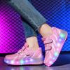 Roller Skates LED Light Shoe with 2 Wheels Professional Boys Wheeled Sneakers Rollers Removable Inline Powerslide Skate For Kids