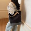 Women's Bag 2025 New Korean Version Single Shoulder Ins Canvas Bag Fashionable Simple Large Capacity Women's Portable Tote Bag