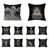 Horror Skeleton Art Print Pattern Cushion Cover Home Living Room Sofa Decoration Throw Pillow