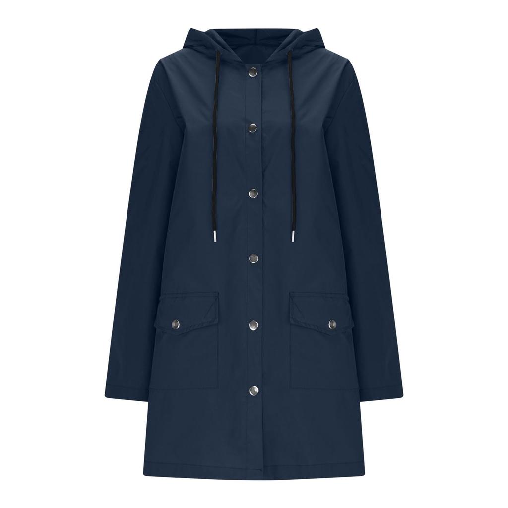 Женская однотонная полосатая дождевик на открытом воздухе плюс водонепроницаемый плащ с капюшоном ветрозащитный