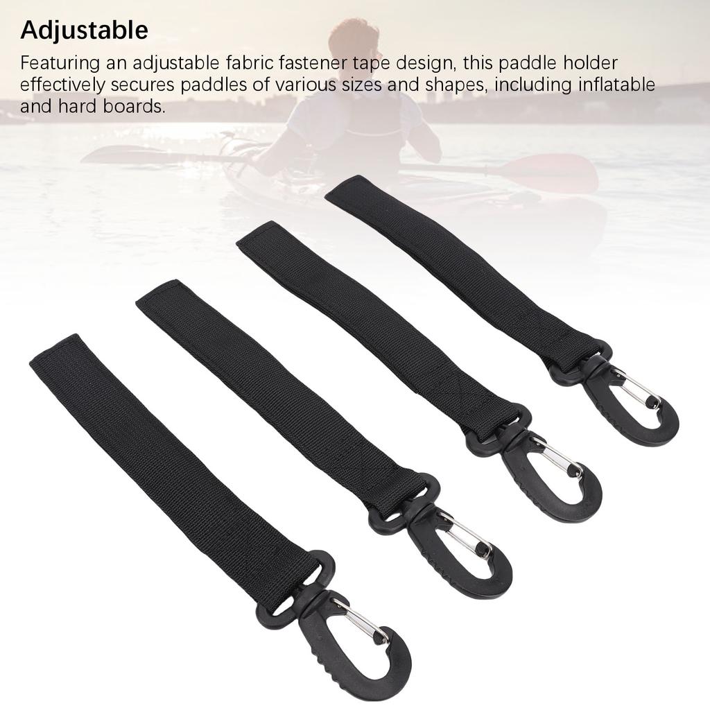 4PCS Kayak Paddle Straps Universal ?Fabric Fastener Tape? Boat Paddle Keepers with Buckles for Hard Inflatable Boat Paddle