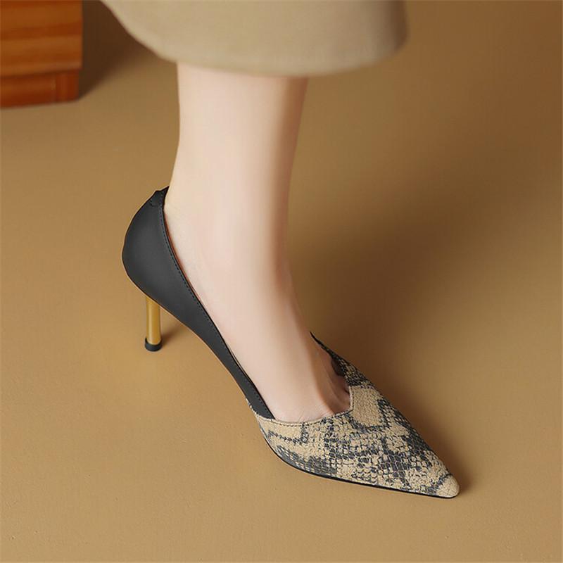 Мода Новые Весна Лето Женская Обувь Овчина Острый Носок Высокий Каблук Женские Туфли Лодочки Смешанный Цвет Неглубокие Лоферы для Женщин Женская Обувь