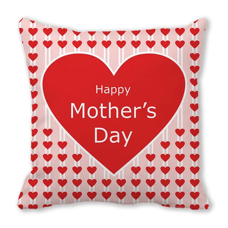 Love pattern cushion cover Happy Mothers Day Pillow Case Home Decorative Pillowcases Love Letter Throw Pillow cover xcm