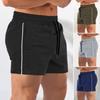 Men Sport Fitness Shorts Elastic Drawstring Waist Zipper Pockets Running Shorts Loose Fit Quick-Drying Short Pants Streetwear