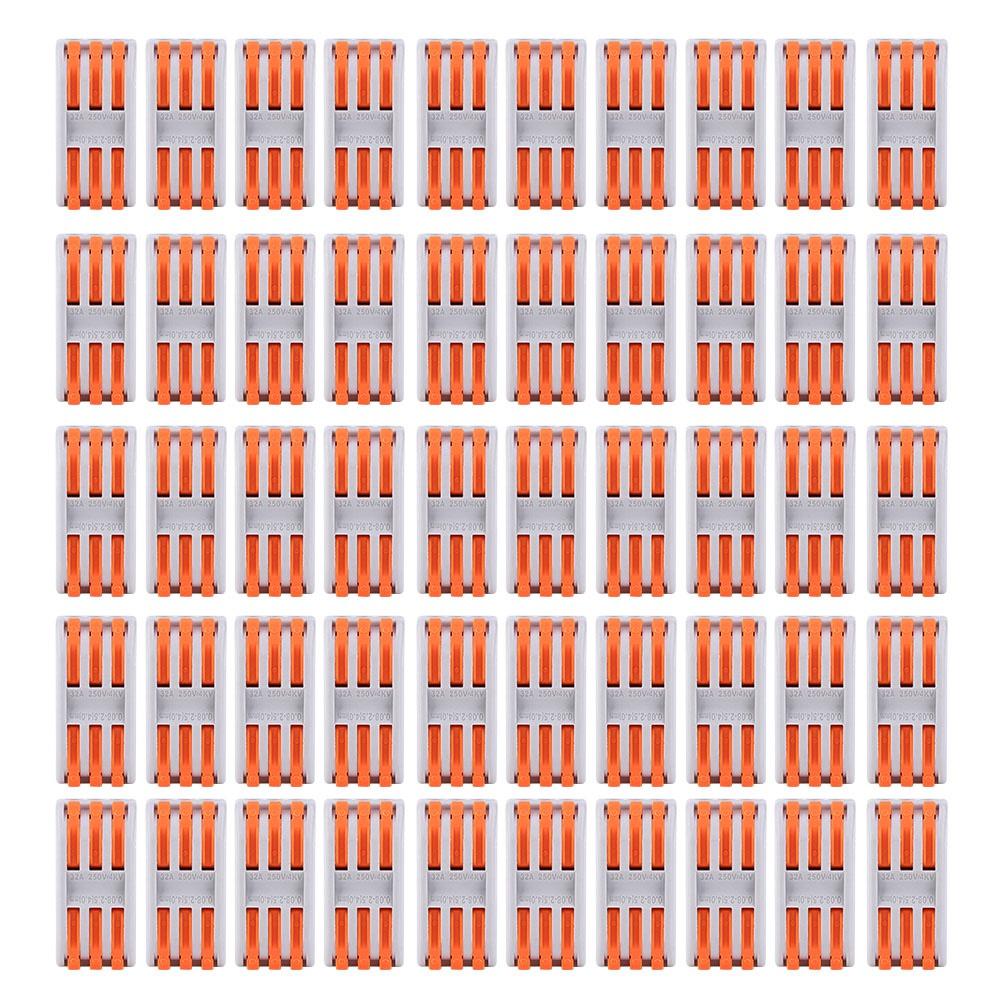 50 шт. Проводник 11~28AWG PCT23 Оранжевый Быстрозажимной Клеммный Соединитель