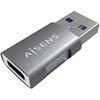 AISENS - A108-0655 - Мини-адаптер USB 3.2 Gen2 10G 3A, тип USB-C/H-A/M, серый
