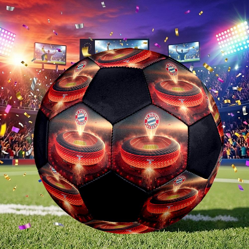 1pc Bayern Munich Crest Standard Size 5 Soccer ball, Durable game Soccer Ball for School Park Training & Daily Entertainment zq7143