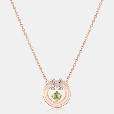 METROCITY JEWELRY Августовский камень M Базовое Серебряное Розовое Ожерелье A233SN9158RPK