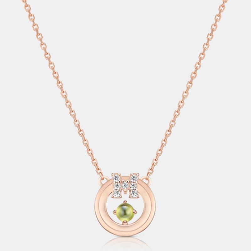 METROCITY JEWELRY Августовский камень M Базовое Серебряное Розовое Ожерелье A233SN9158RPK