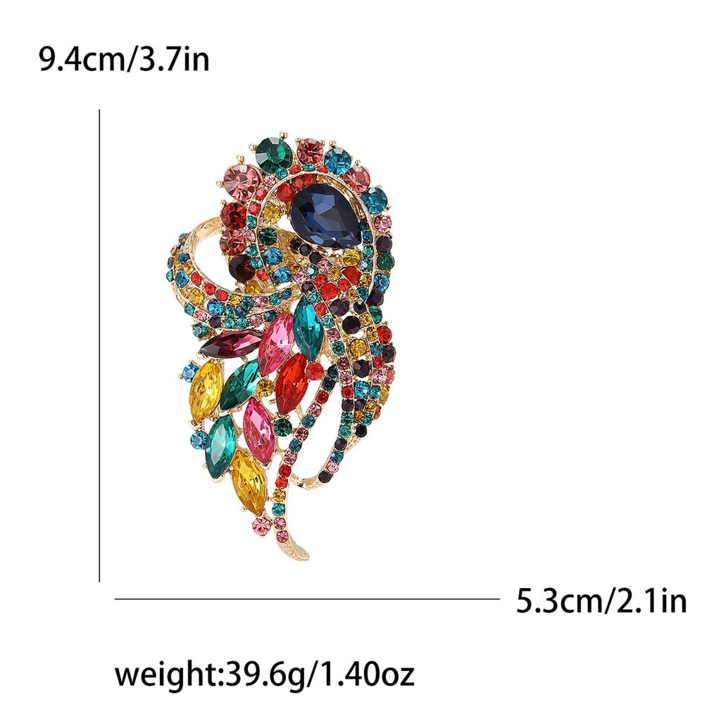 Vintage Style Flowers Cluster Brooch Pin Rhinestone Crystal Woman Corsage Party Gift Jewelry Accessories