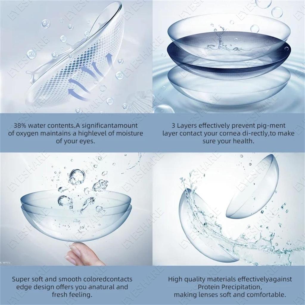 Контактные линзы для женщин, контактные линзы для макияжа Pataya для глаз, синие, коричневые, фиолетовые цветные линзы, 2 шт., годовые цветные линзы для глаз