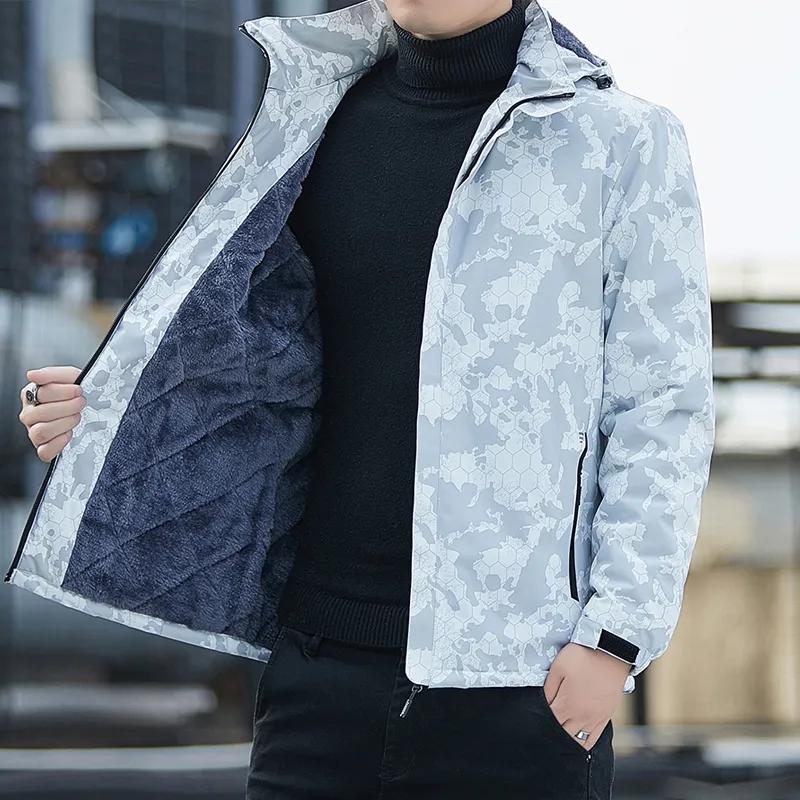 Мужская шерстяная куртка с капюшоном в стиле милитари, водонепроницаемая, толстая, теплая, повседневная одежда