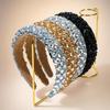High Skull Top Resin Pearl Headband Full Rhinestone Elegant Hair Accessories  For Women Gift
