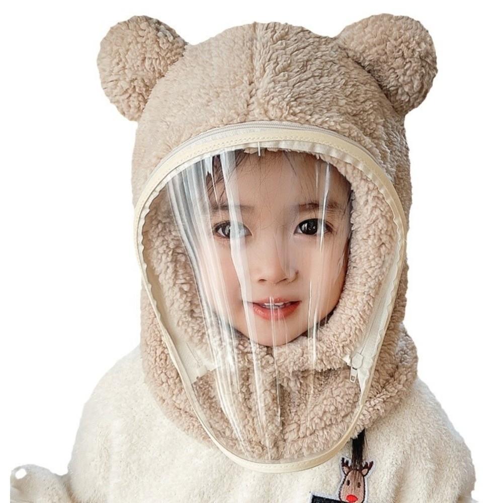 Plush Integrated Hat Mask Thickened Windproof Mask Cap Cute Full Face Mask Hat for Kids