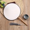 Vintage Blank Round Hand Fan Embroidery Chinese Style Wooden Silk Hand Fan with Tassel Unfinished Art Painting Fans