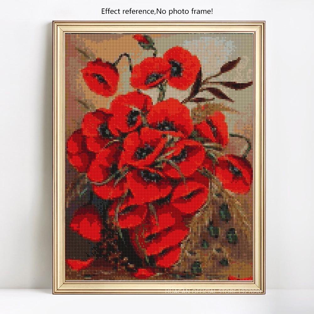 Diamond Diamond Painting Flowers Embroidery With Round Stones Diamond