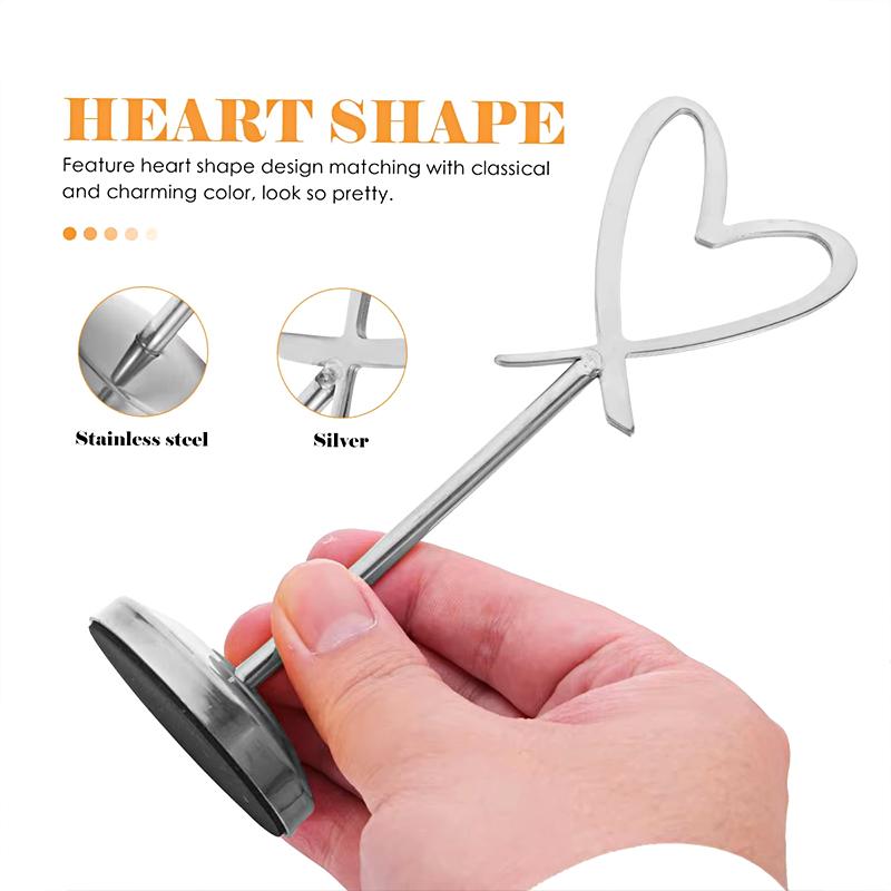 1Pc Dining Table Card Wedding Celebration Wedding Number Folder European Style Heart Shaped Practical Business Card Holder