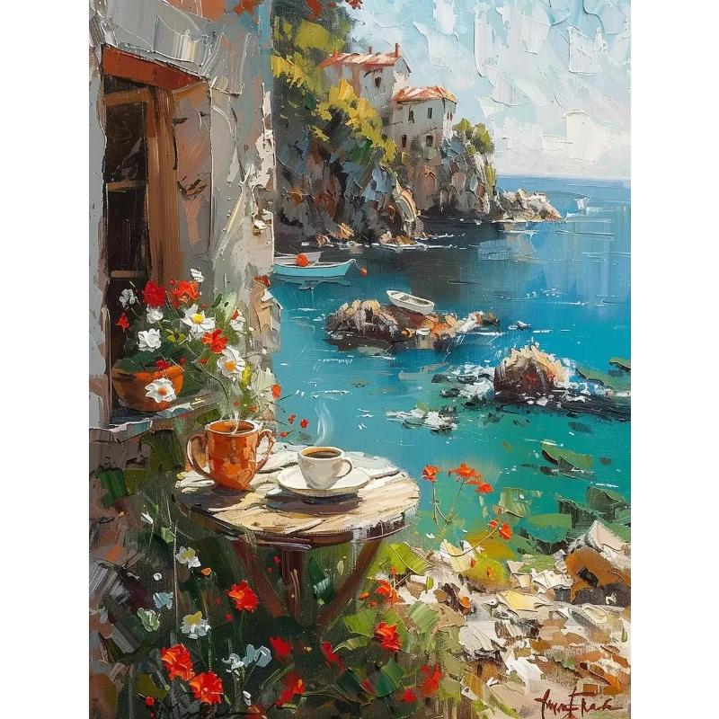 Абстрактные красочные граффити городской пейзаж холст картины современное искусство вид на море эстетические постеры принты декор гостиной