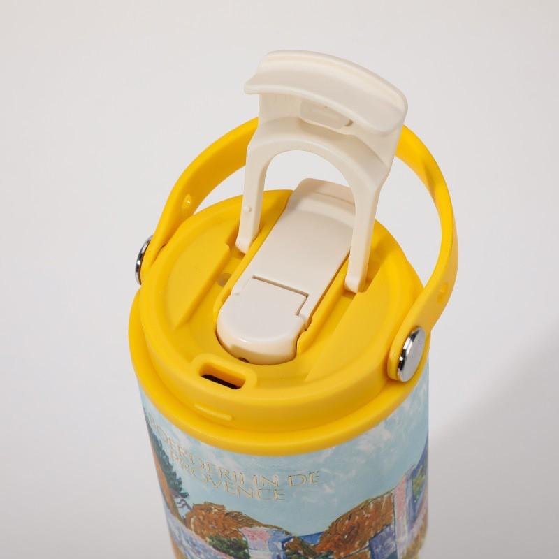 Ceramic Lined Insulated Travel Mug 700ml With Tea Strainer Kids Adult Vacuum Thermos Outdoor School Office