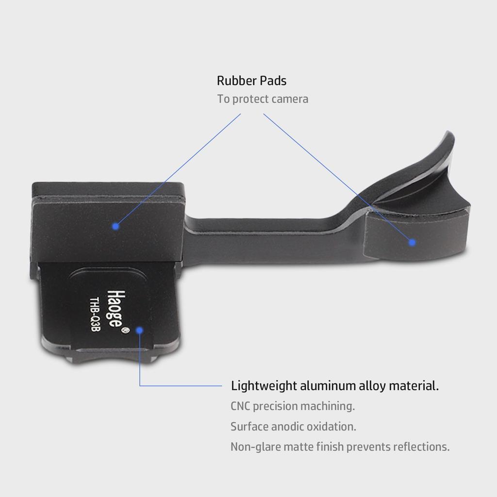 Haoge Metal Thumb Up Grip Leica Q3 Camera Digital Accessories Hot Shoe Thumb Up Rest Support Hand Grip THB-Q3B