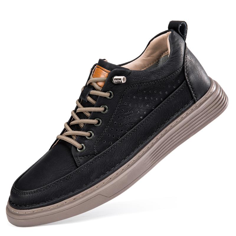 Новые мужские удобные скейт-кеды 2024 года из натуральной кожи, модная повседневная обувь, мужские классические ажурные кроссовки, роскошная мужская обувь